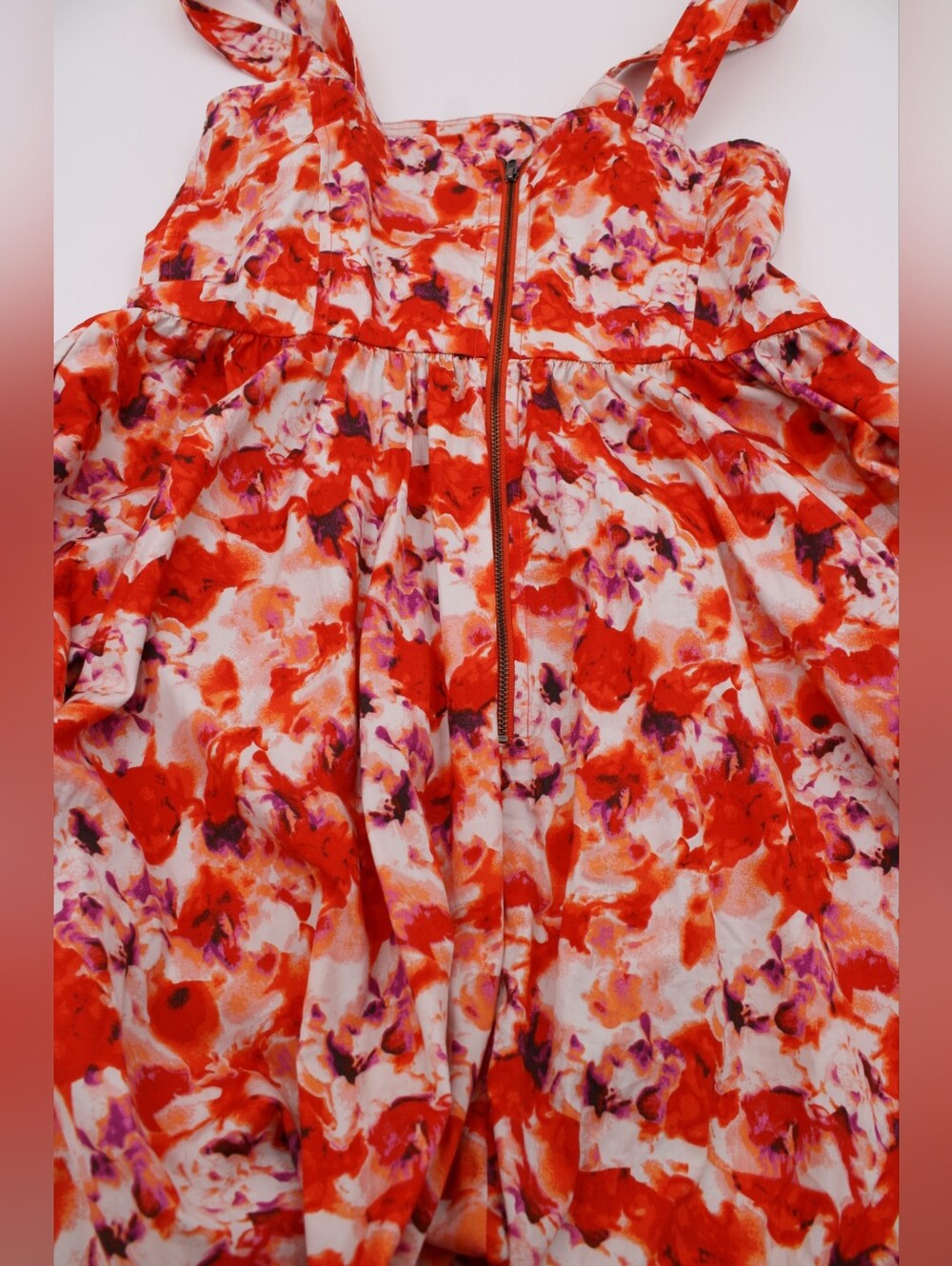 Chelsea28 Floral Fit & Flare Dress Red Coral Pink Purple Size M - Picture 5 of 8